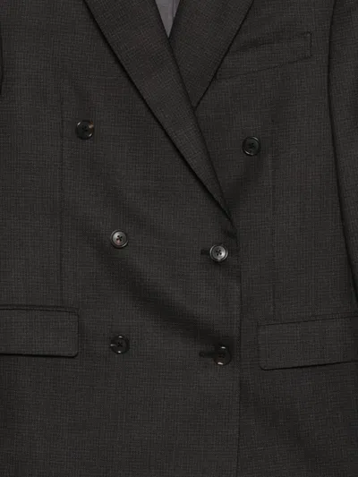 Corneliani Double-breasted Blazer In Black