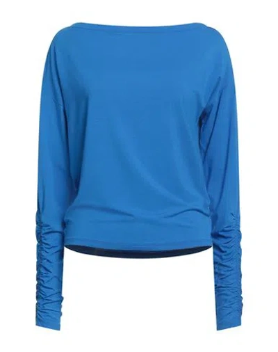 Patrizia Pepe Woman T-shirt Bright Blue Size 1 Viscose, Elastane In Blue
