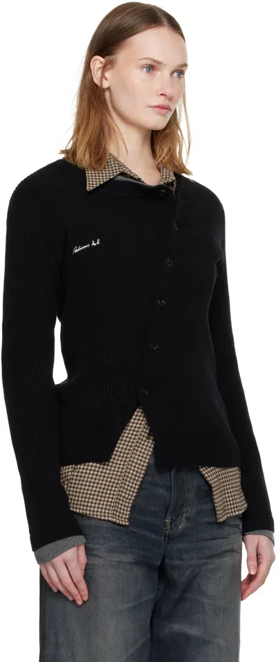 Andersson Bell Black Button Slim Knit Cardigan In Multi