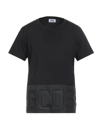 Gcds Man T-shirt Black Size L Cotton, Polyester In Black