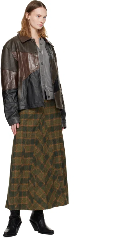 Andersson Bell Black & Brown Patchwork Leather Jacket In Brown