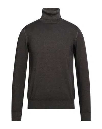 Jeordie's Man Turtleneck Dark Brown Size S Merino Wool In Multi