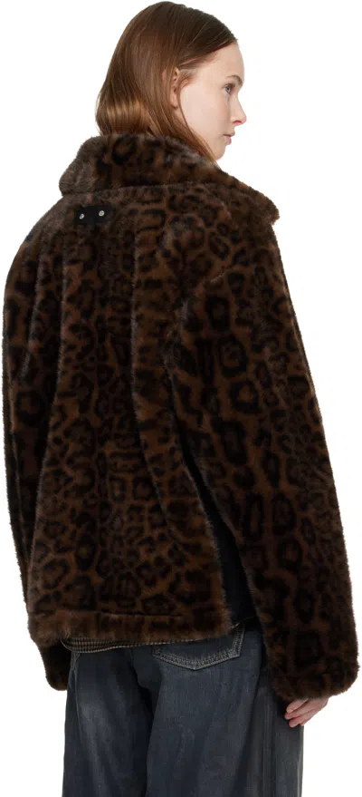 Andersson Bell Leopard Print Faux Fur Button Jacket In Animal Print