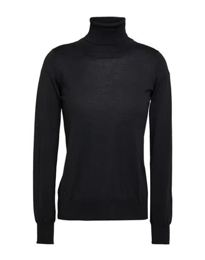 Drumohr Woman Turtleneck Black Size Xl Cashmere, Merino Wool, Silk In Black