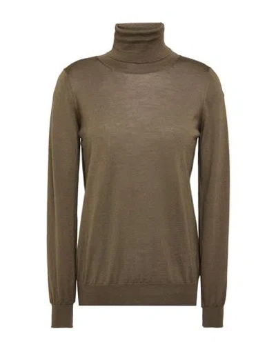 Drumohr Woman Turtleneck Military Green Size L Cashmere, Merino Wool, Silk In Green