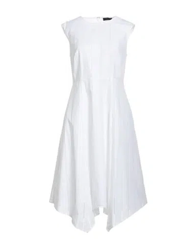 Peserico Woman Midi Dress White Size 6 Cotton, Elastane In White