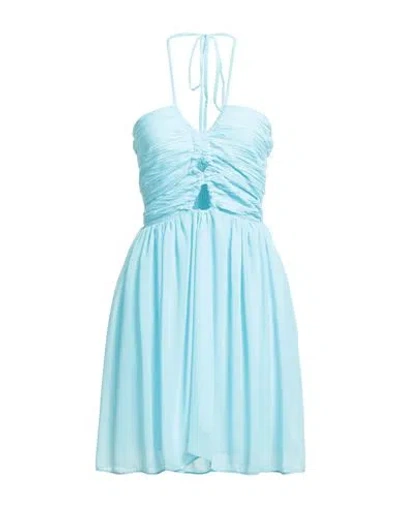 Suoli Woman Mini Dress Light Blue Size 4 Polyester In Blue