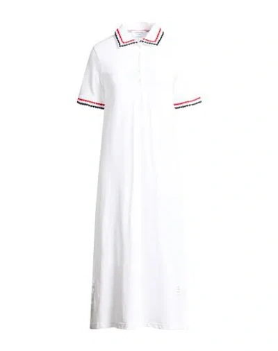 Thom Browne Woman Midi Dress White Size 4 Cotton In White
