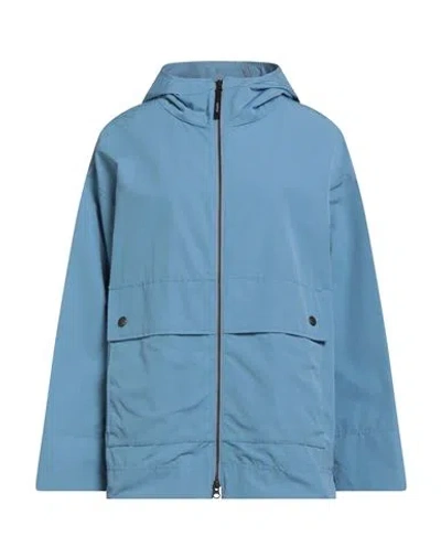 Aspesi Woman Jacket Slate Blue Size L Cotton, Polyester In Blue
