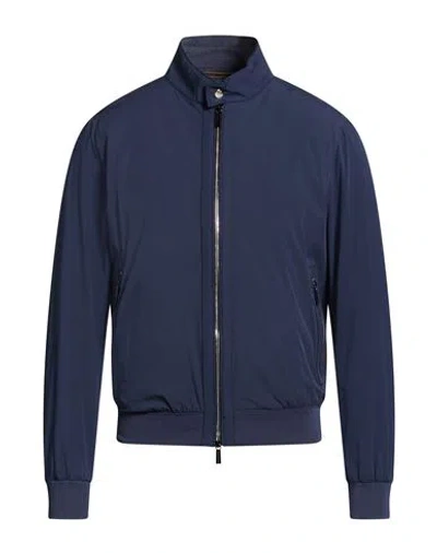 Moorer Man Jacket Navy Size 36 Polyamide, Polyurethane In Blue