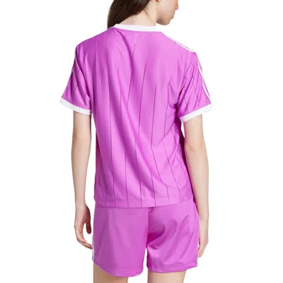Adidas Originals (wmns) Adidas Adicolor 3-stripes Pinstripe T-shirt 'purple'