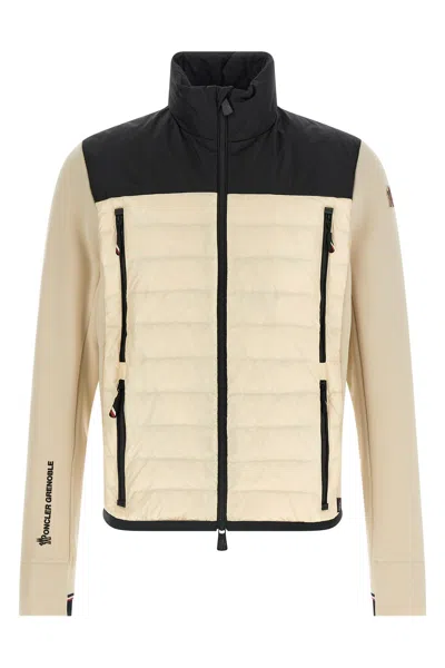 Moncler High Collar Long Sleeve Quilted Jacket In Neutral