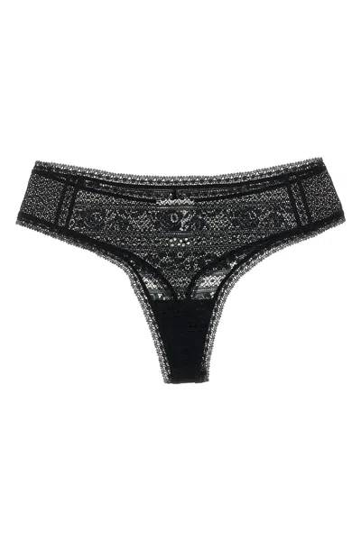 Eres Sheer Lace Detailed Elastic Waist Briefs In Multi