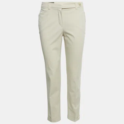Pre-owned Loro Piana Beige Stretch Gabardine Formal Trousers S In Sand