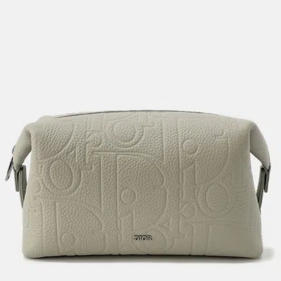 Pre-owned Dior Gravity Pouch Gray Leather