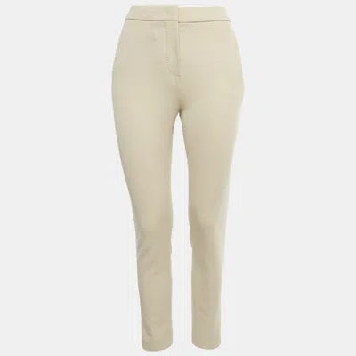 Pre-owned Max Mara Beige Crepe Formal Trousers S In Sand
