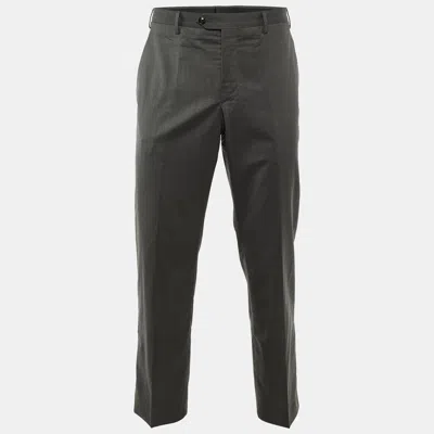 Pre-owned Giorgio Armani Grey Wool Tailored Pants L In Gray