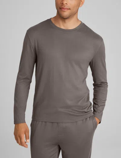 Tommy John Long Sleeve Lounge Shirt In Black