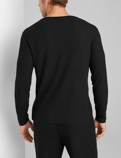 Tommy John Long Sleeve Lounge Shirt In Black