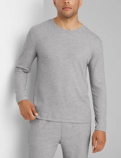 Tommy John Men's Waffle Long Sleeve Crew Neck In Gray