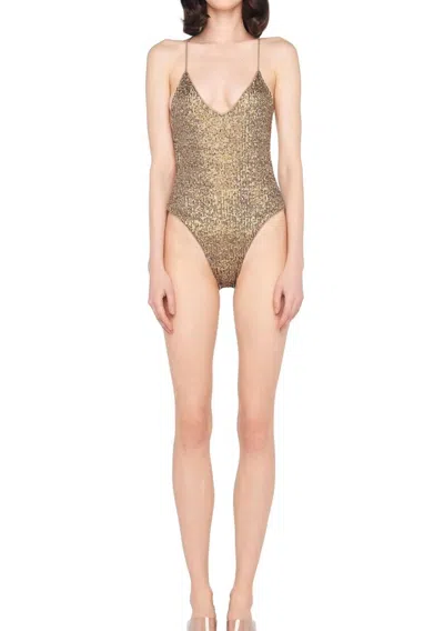 Norma Kamali Women's Low Back Fara One Piece Swimsuit In Gold In Gold