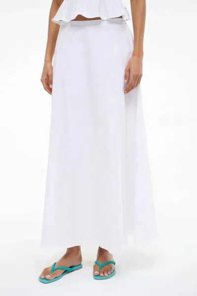 Staud Axel Cotton Maxi Skirt In White
