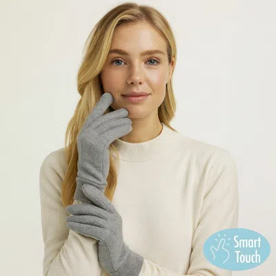 Fashnzfab Classic Knit Winter Touch Smart Gloves In Gray