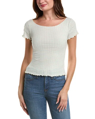Project Social T Camille Striped Pointelle T-shirt In Neutral