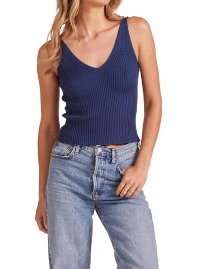 Bobi Rib Knit V-neck Tank In Pacific Blue In Blue