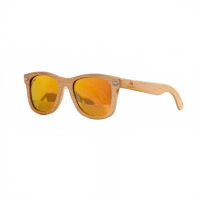 Happy Earth Unisex Palm Sunglasses In Peach In Brown