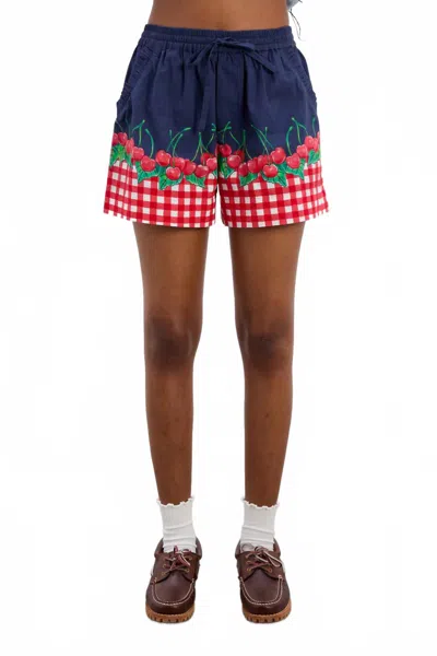 Damson Madder Cherry Pie Organic Cotton Pull-on Shorts In Multi