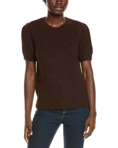 Vince Camuto Wool-bend Crewneck Sweater In Brown