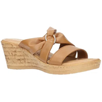 Tuscany By Easy Street® Guliana Womens Faux Leather Slide On Slides In Brown