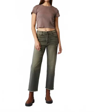 Edyson Olivier High Rise Straight Crop Jeans In Campbell Wash In Multi