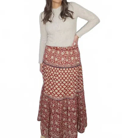 Nibi Mtk Bea Maxi Skirt In Red Lotus In Multi