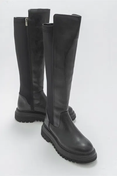 Prologue Shoes Paul Stretch Knee High Boot In Black