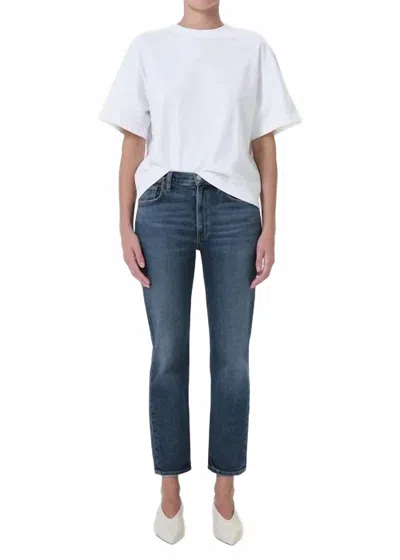 Agolde Kye Mid Rise Straight Crop Jeans In Control In Multi