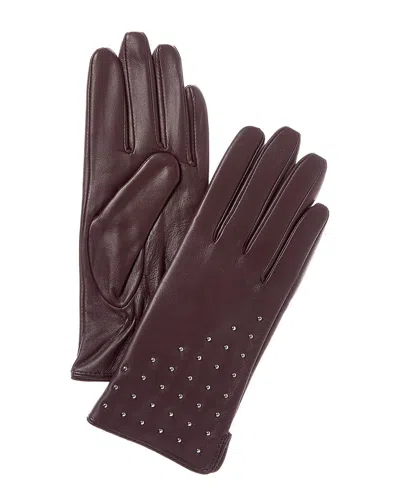 Bruno Magli Cashmere-lined Leather Gloves In Red