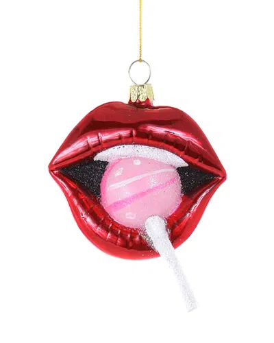 Cody Foster & Co. Lips With Sucker Ornament In Multi