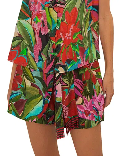 Farm Rio Linen-blend Shorts In Multi
