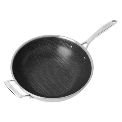 Henckels Paradigm Ceramic 12-inch Stainless Steel Dual Performance Wok With Lid In Black