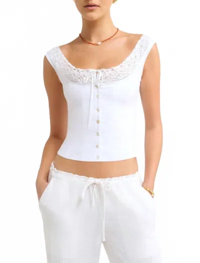 Rumored Decolletage Sleeveless Top In White In White