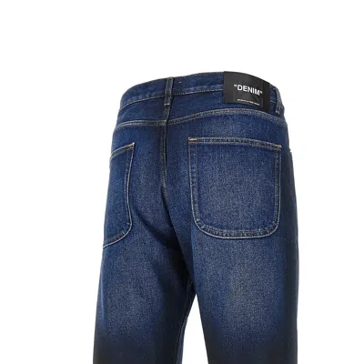 Off-white Off White Jeans With Embroidered Logo In Blue
