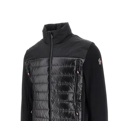 Moncler Ack Stretch Polyester Blend Cardigan In Black