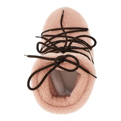 Moon Boot Icon Low Fleece Pink Snow Boot In Neutral