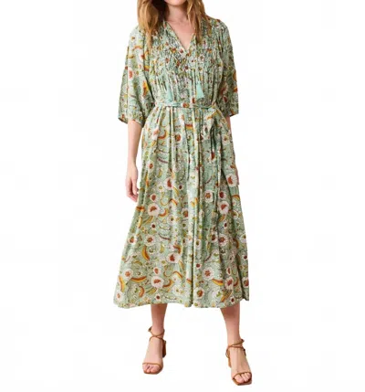Printfresh Artifact Midi Dress In Green In Multi