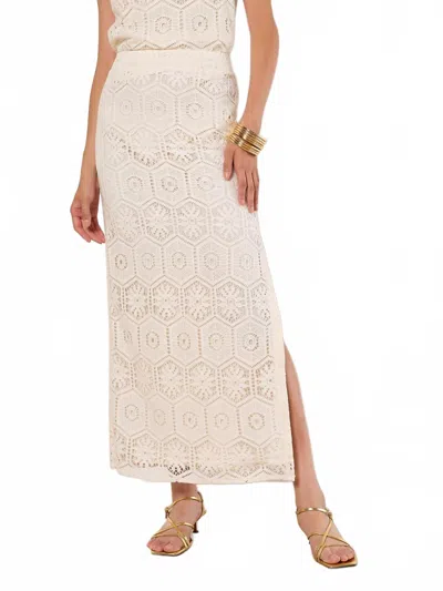 Apricot Crochet Lace Maxi Skirt With Split In Off White In White