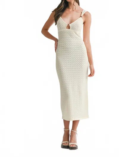 Mable Pointelle Midi Dress In Cream In White