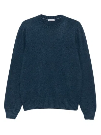 Vengera Fine Cashmere Sweater In Deep Blue In Black
