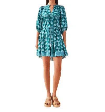 Omika Wren Mini Dress In Nicobar Mantis In Blue